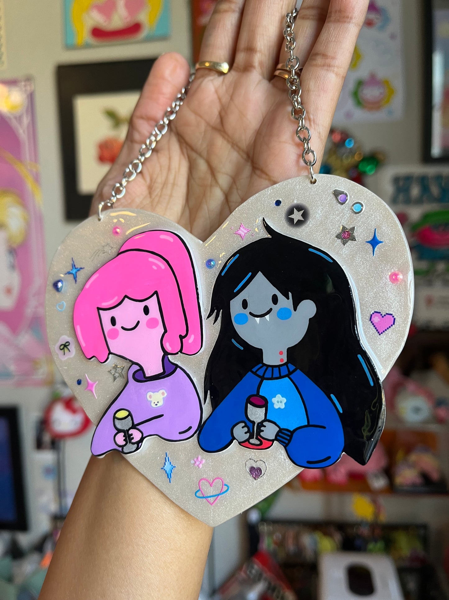 Marceline & Bubblegum Wine Wall Hanging
