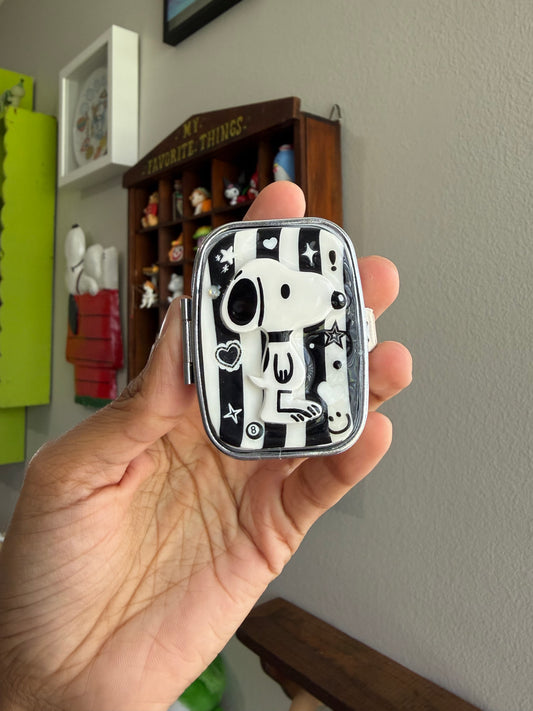 B & W Snoopy Pill Case