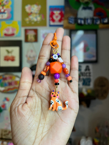 Ghost Cat Bag Charm