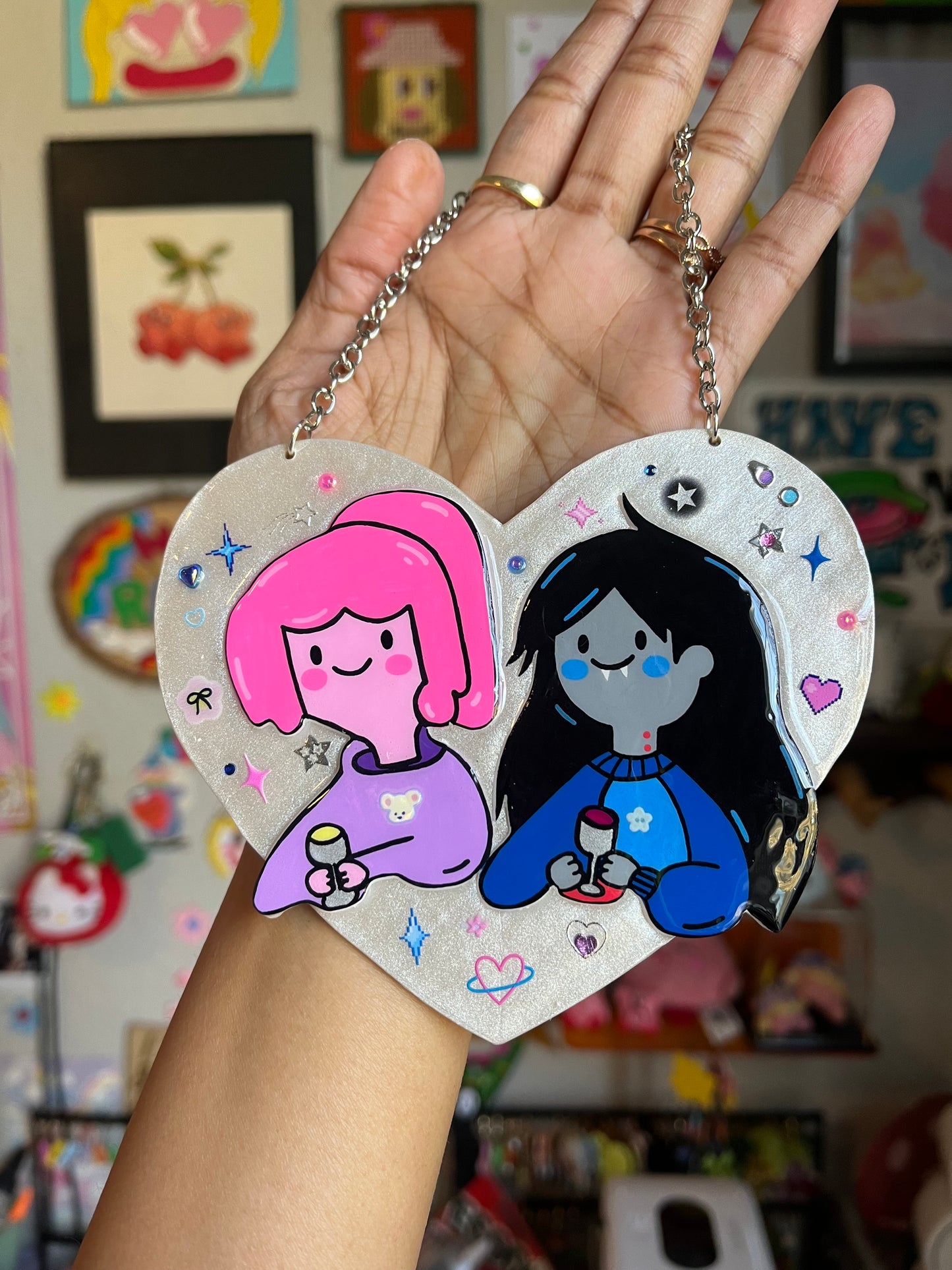 Marceline & Bubblegum Wine Wall Hanging
