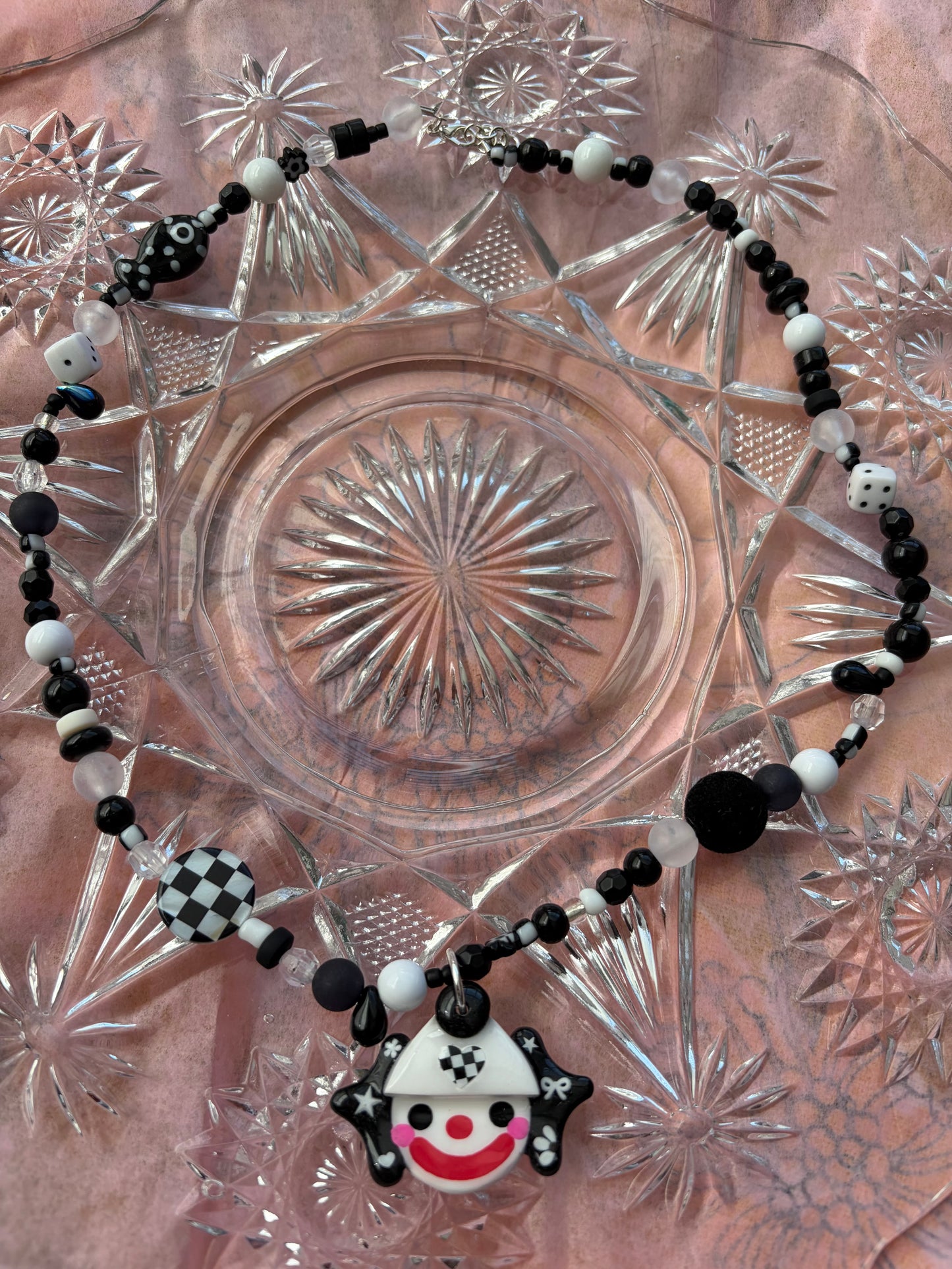 B&W Clown Necklace