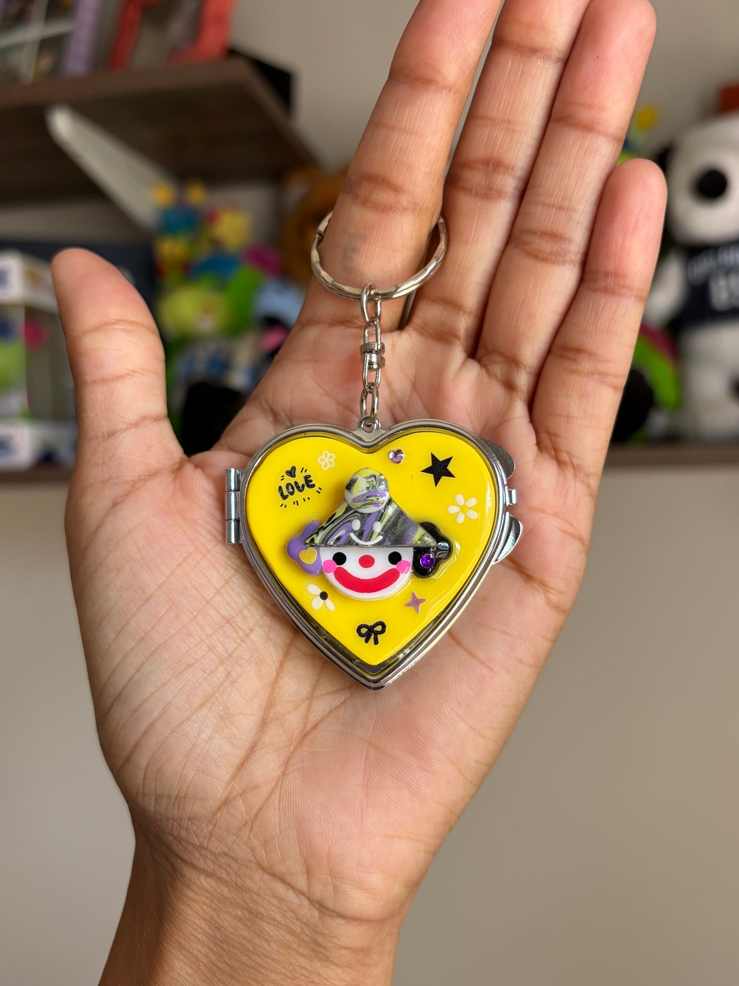 Non Binary Heart Keychain Mirror