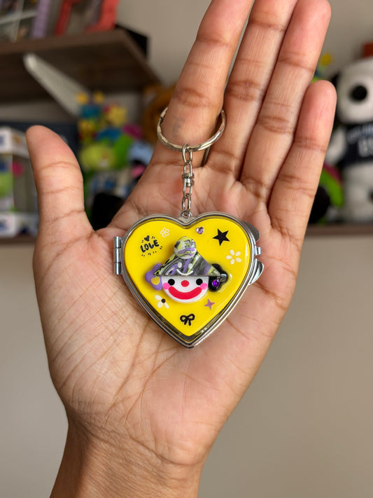 Non Binary Heart Keychain Mirror