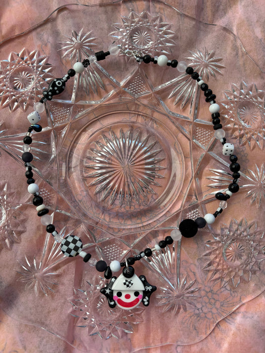 B&W Clown Necklace