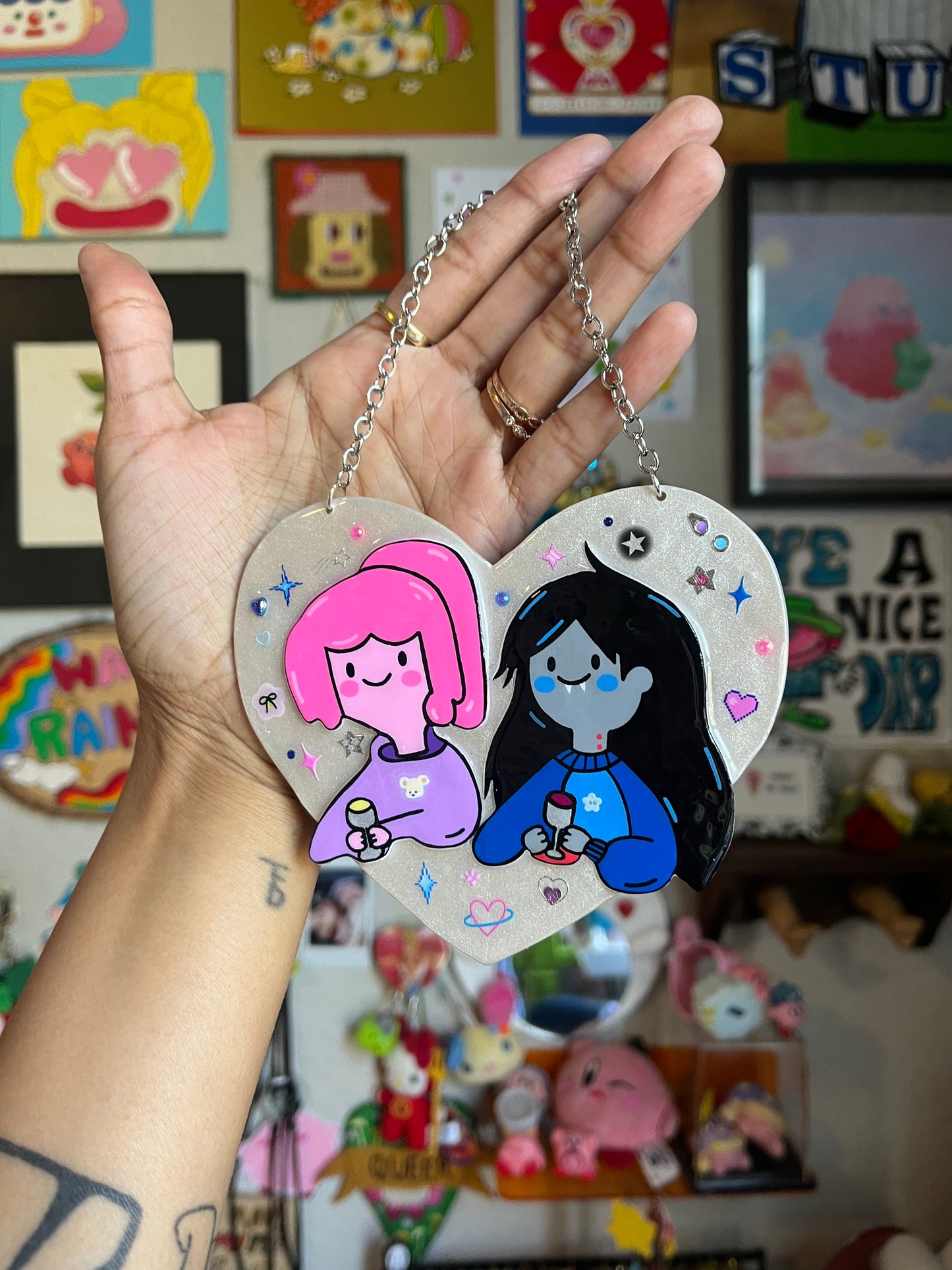 Marceline & Bubblegum Wine Wall Hanging