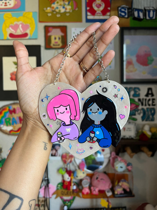 Marceline & Bubblegum Wine Wall Hanging
