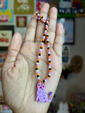 Spooky Cookie Cat Beaded Necklace