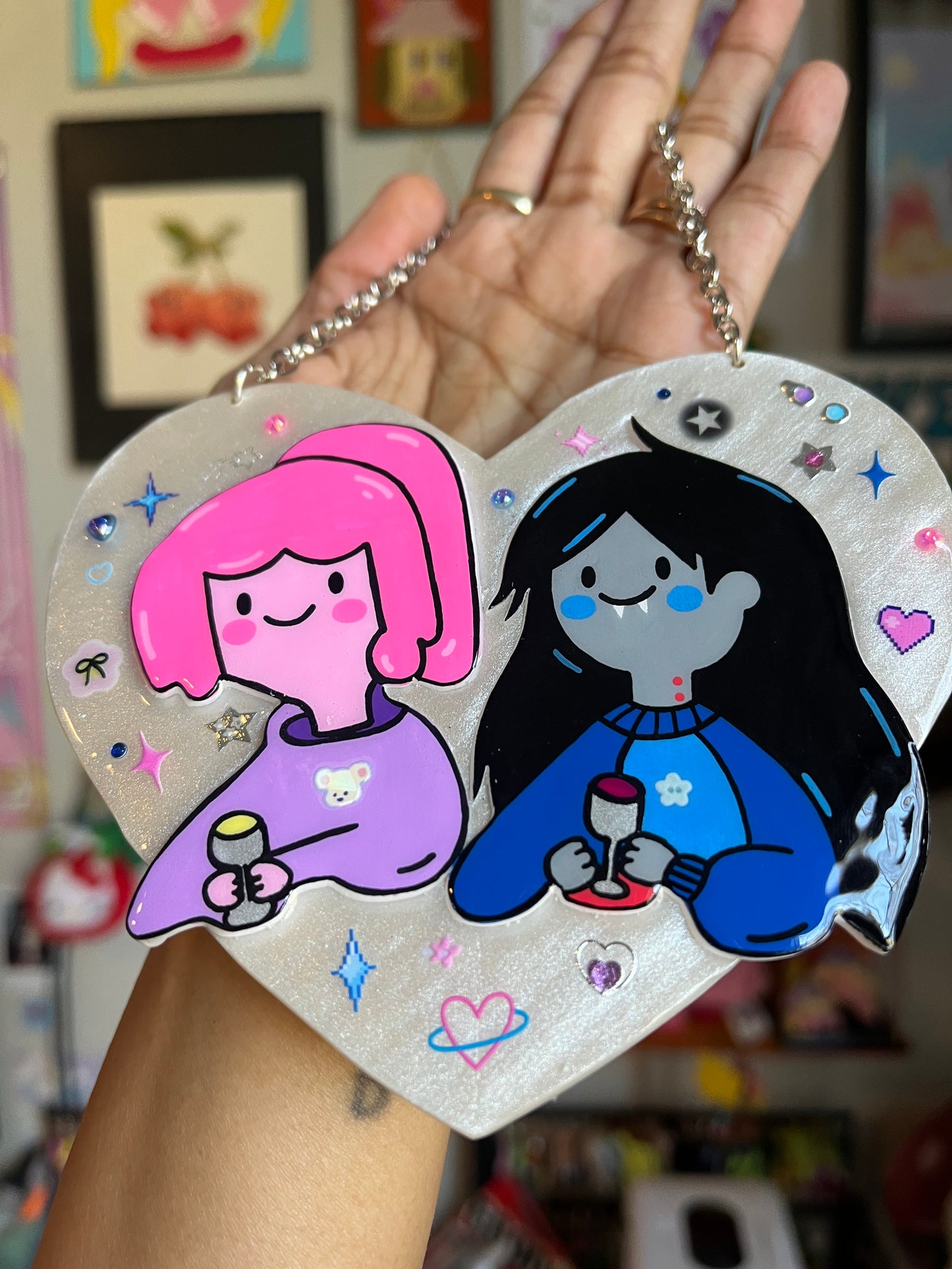 Marceline & Bubblegum Wine Wall Hanging