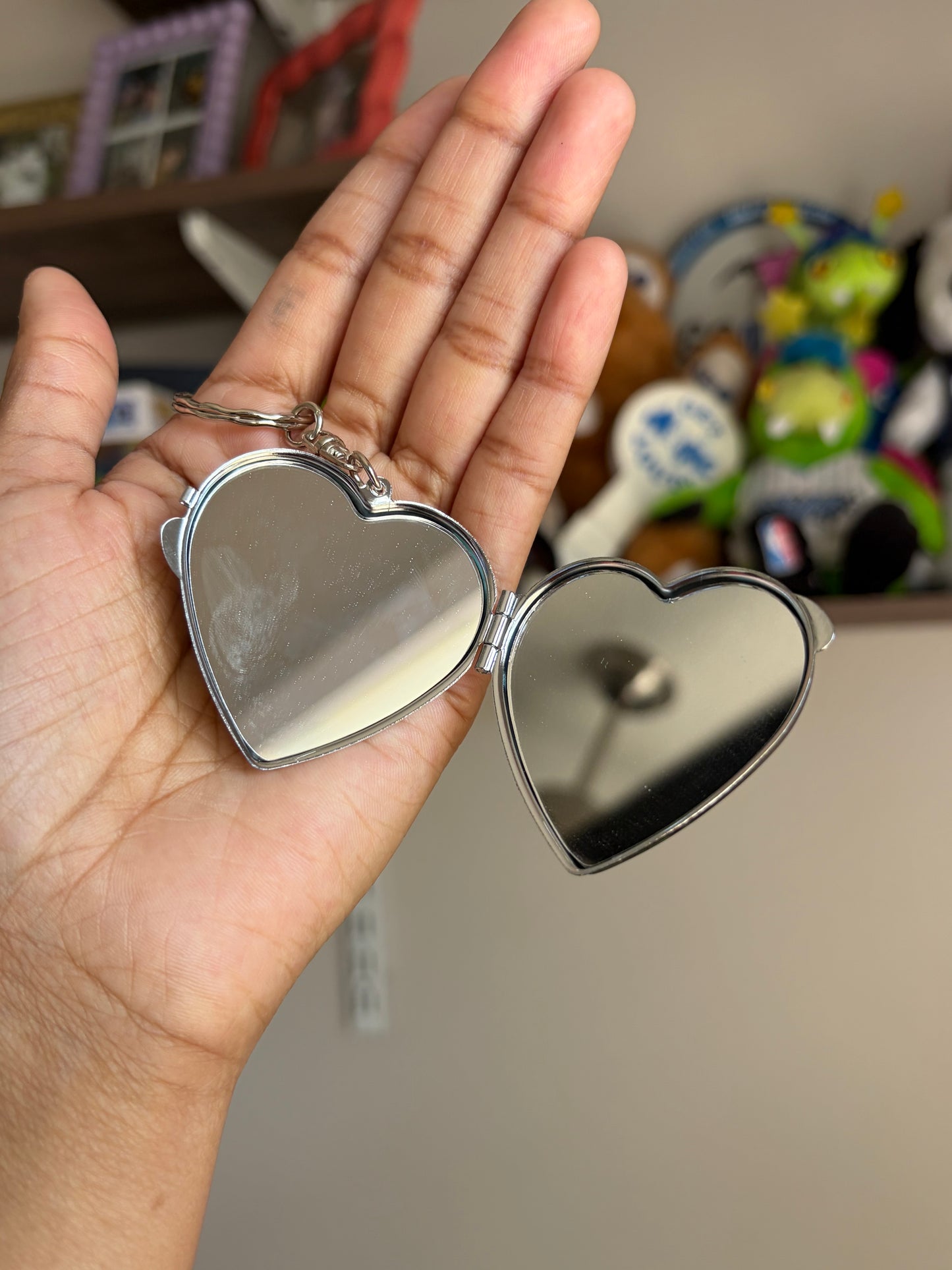 Non Binary Heart Keychain Mirror