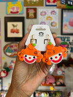 Orange Juice Clown Earrings