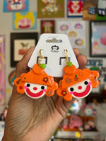 Orange Juice Clown Earrings