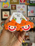 Orange Juice Clown Earrings