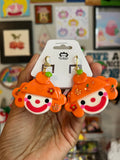 Orange Juice Clown Earrings