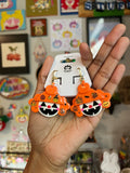 Pumpkin Patch Clown Earrings