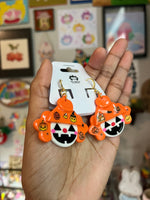 Pumpkin Patch Clown Earrings