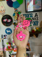 Pink Smiley Face Clown Bag Charm