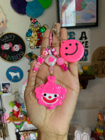 Pink Smiley Face Clown Bag Charm