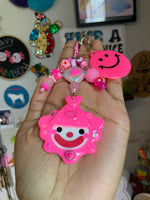 Pink Smiley Face Clown Bag Charm