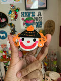 Fall Festival Pumpkin Clown Magnet