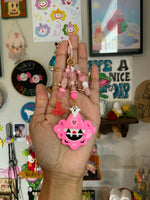 Pink Pumpkin Clown Bag Charm