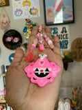 Pink Pumpkin Clown Bag Charm