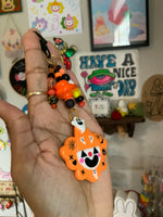 Mostly Ghostly Pumpkin Clown Bag Charm