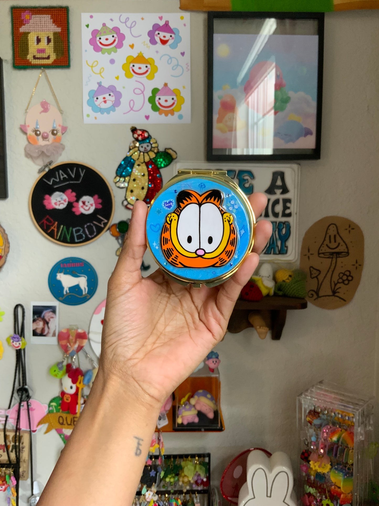 Blue Garf Pocket Mirror