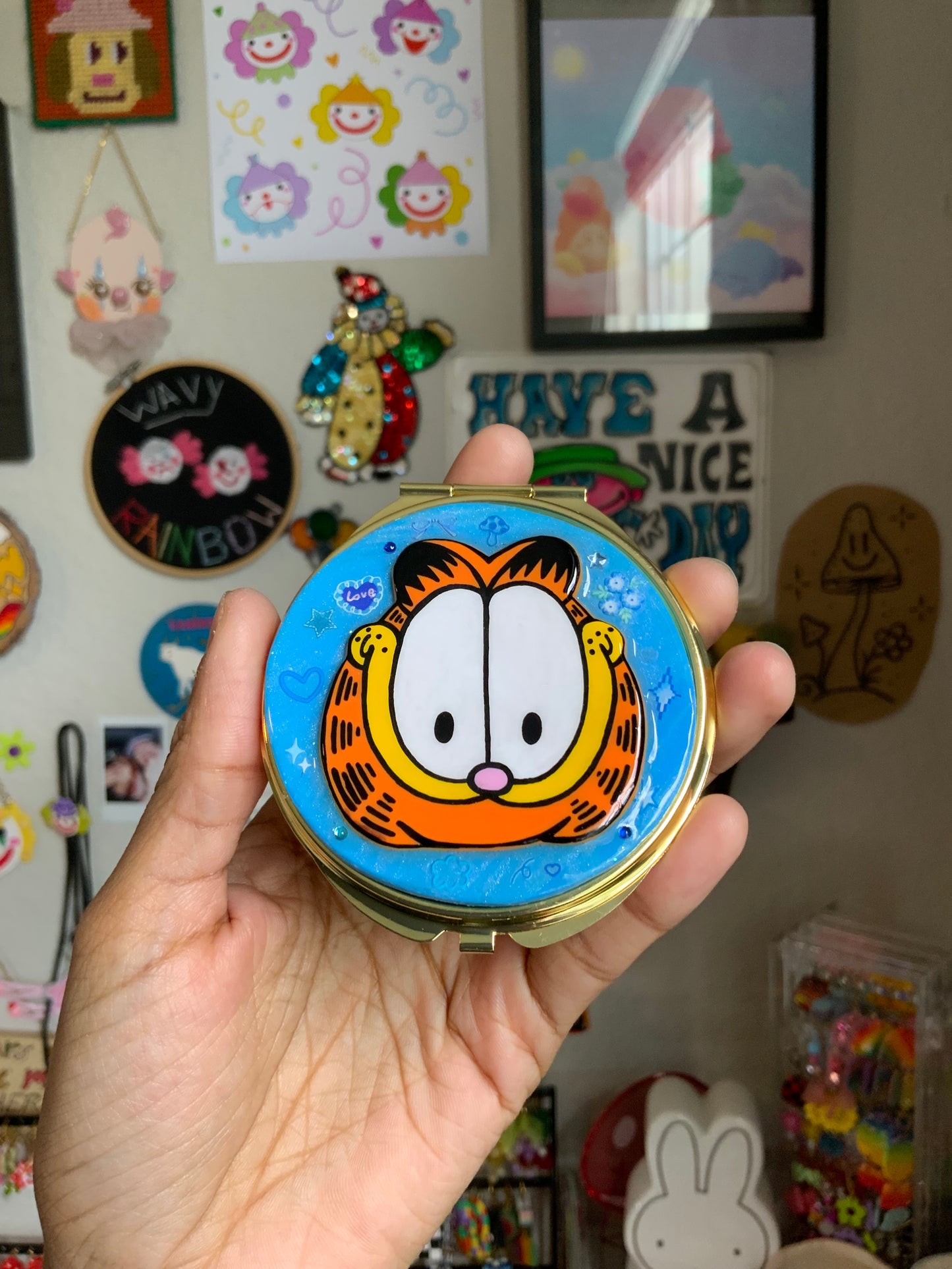 Blue Garf Pocket Mirror