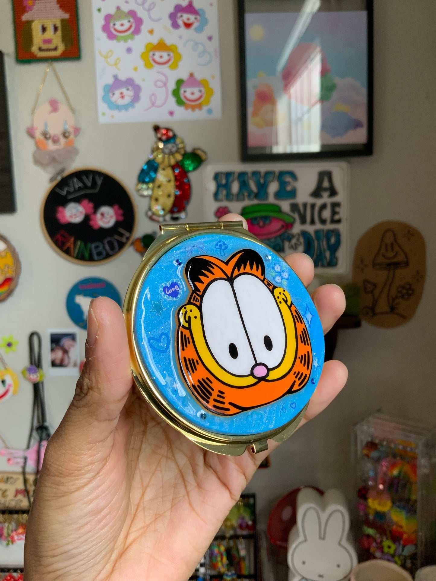 Blue Garf Pocket Mirror