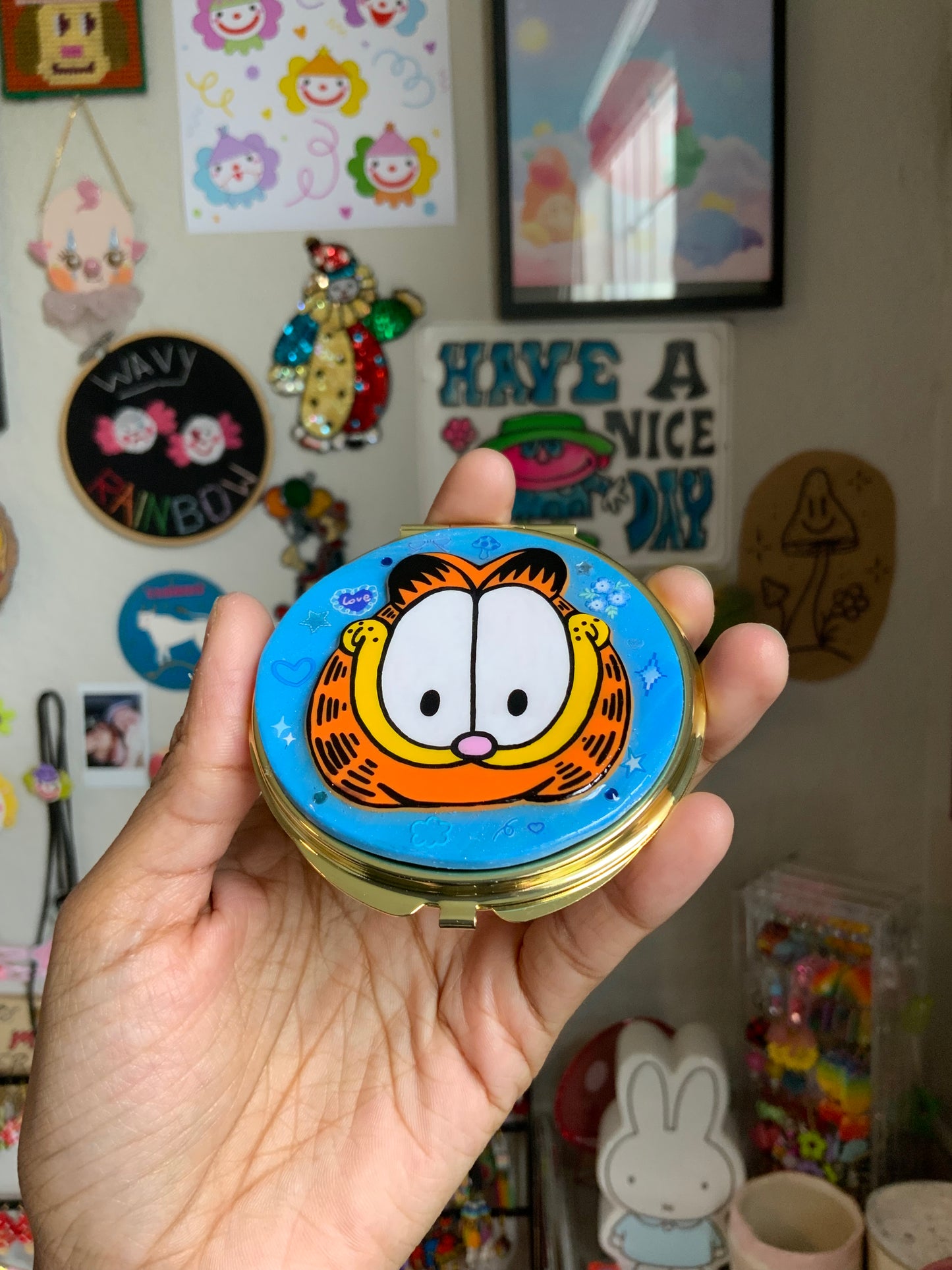 Blue Garf Pocket Mirror