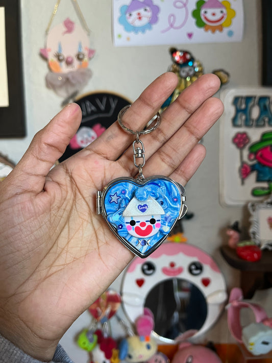 Dream Blue Haze Heart Keychain Mirror