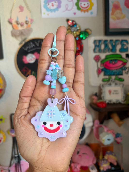 Bluebell Clown Bag Charm