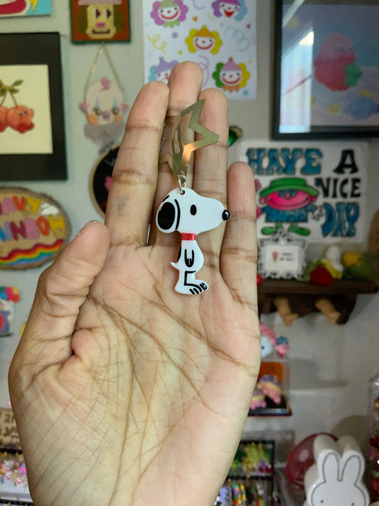 Silver Heart Snoopy Hairclip