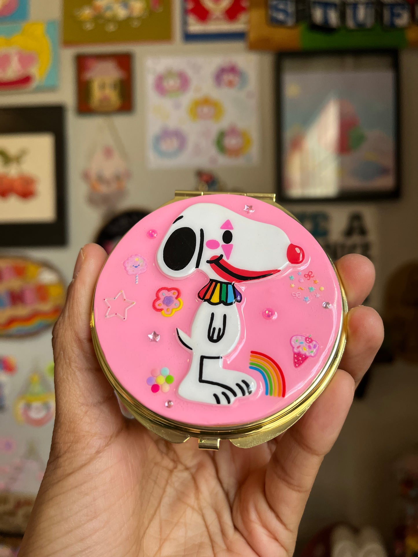 Clown Snoopy Pocket Mirror