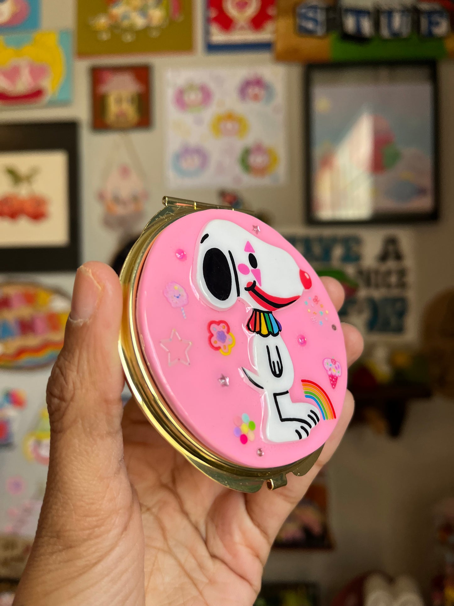 Clown Snoopy Pocket Mirror