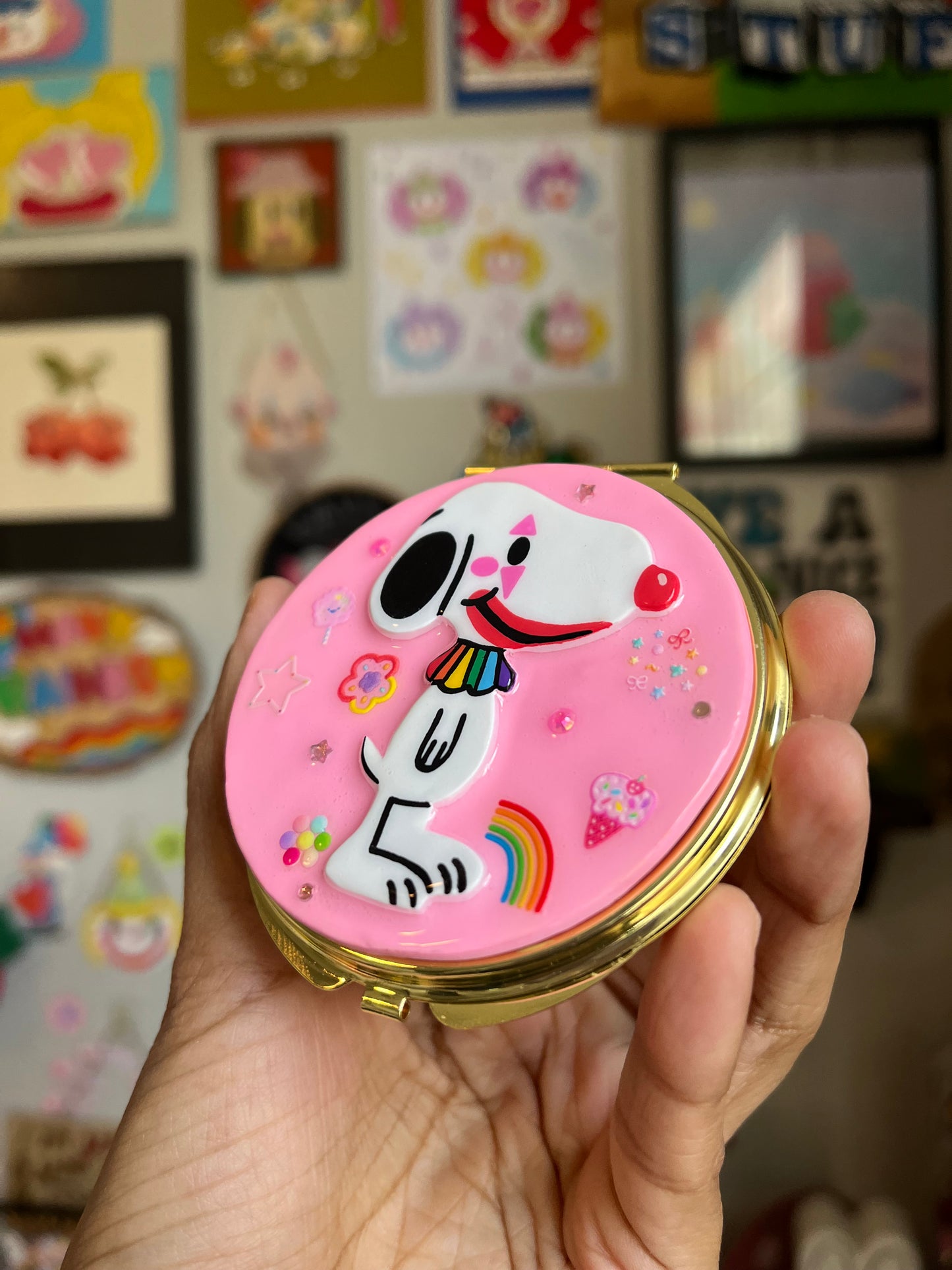 Clown Snoopy Pocket Mirror
