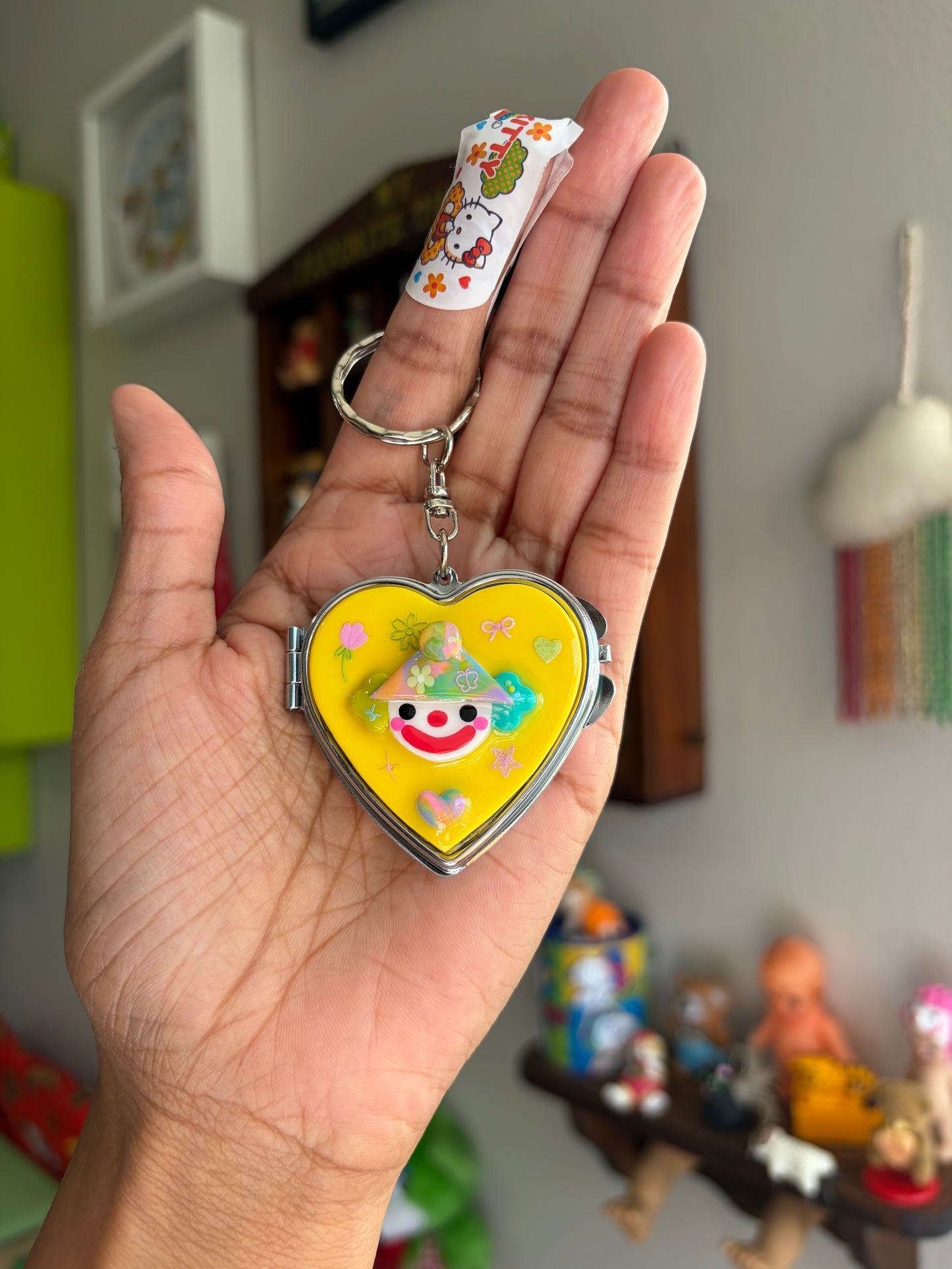 Clover Heart Keychain Mirror