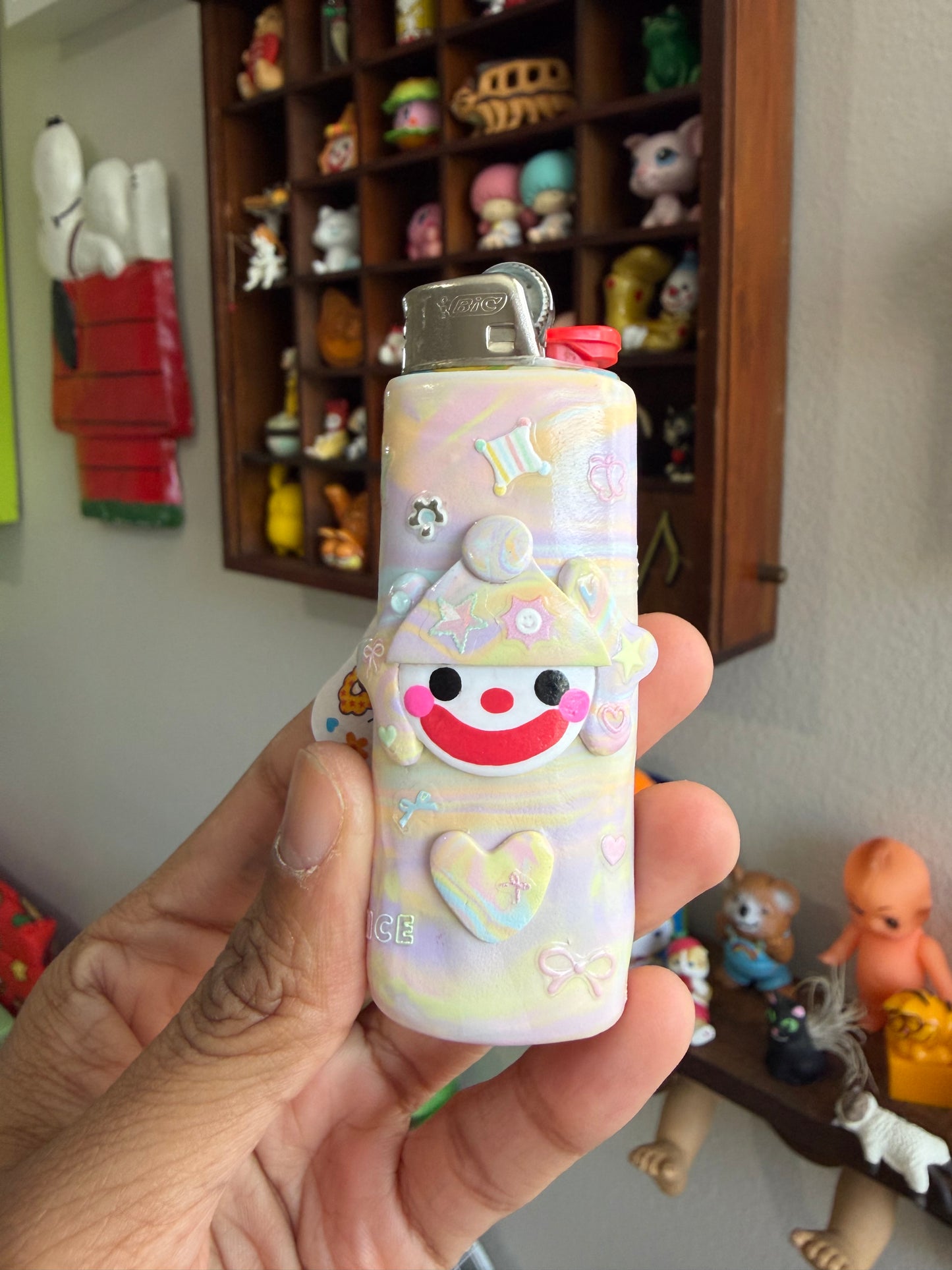 Pastel Clown Lighter Case w/ Lighter